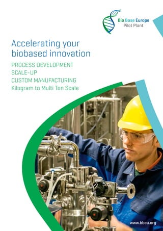 Accelerating your
biobased innovation
PROCESS DEVELOPMENT
SCALE-UP
CUSTOM MANUFACTURING
Kilogram to Multi Ton Scale
www.bbeu.org
 