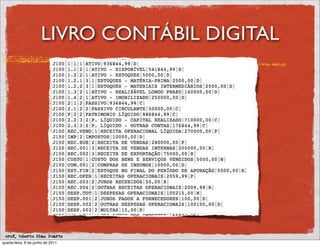 LIVRO CONTÁBIL DIGITAL




 prof. Roberto Dias Duarte
quarta-feira, 8 de junho de 2011
 