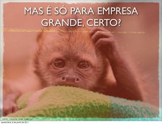 MAS É SÓ PARA EMPRESA
                            GRANDE, CERTO?




 prof. Roberto Dias Duarte
quarta-feira, 8 de junho de 2011
 