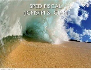SPED FISCAL
                                   (ICMS/IPI & CIAP)




 prof. Roberto Dias Duarte
quarta-feira, 8 de junho de 2011
 