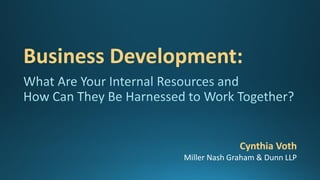Business Development:
Cynthia Voth
Miller Nash Graham & Dunn LLP
 