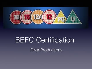 BBFC Certification
DNA Productions

 
