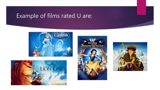 Example of films rated U are:
 