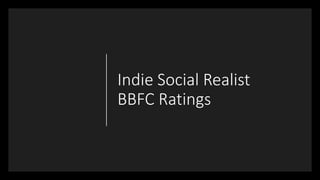 Indie Social Realist
BBFC Ratings
 