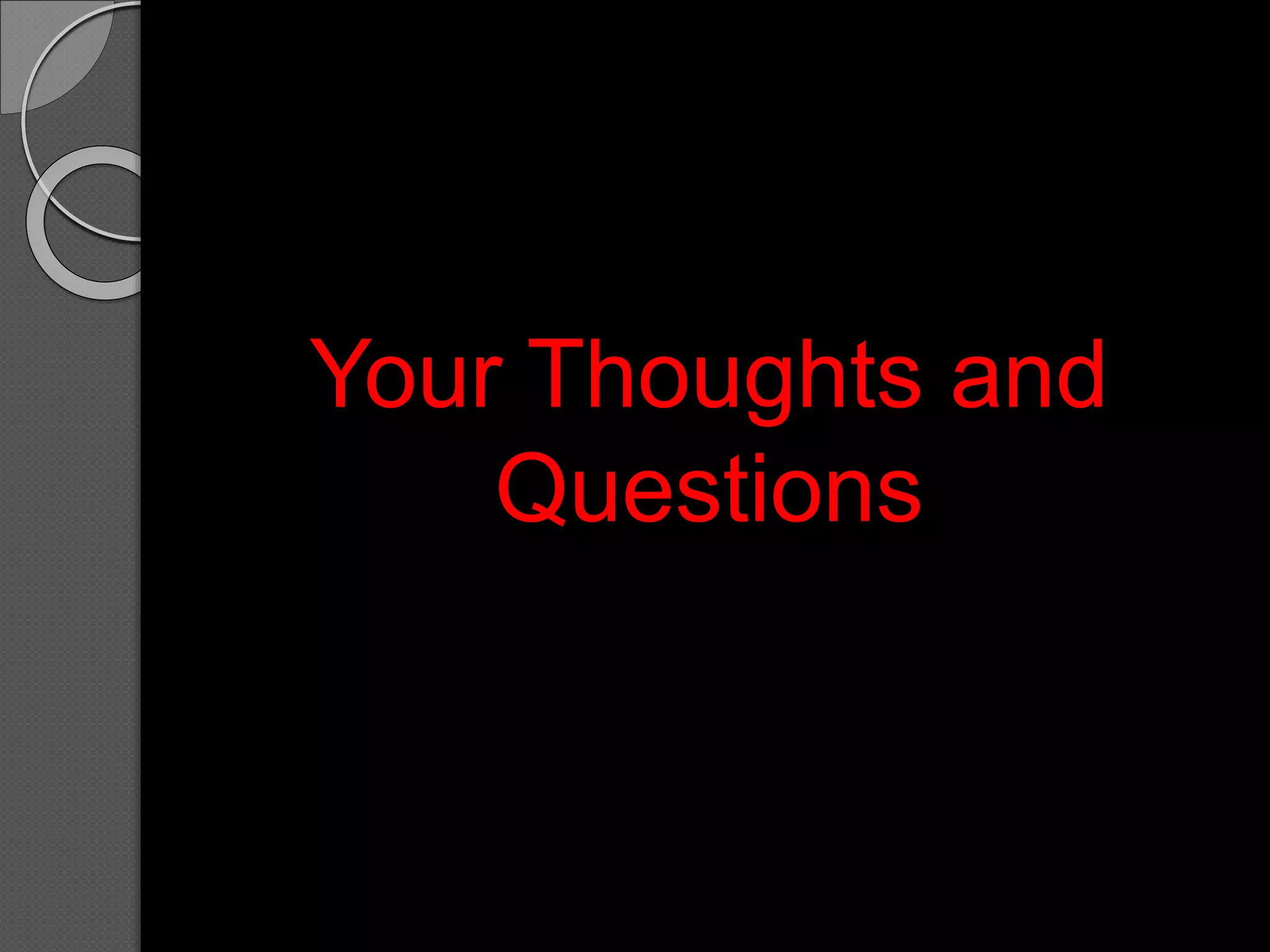 Your Thoughts and
Questions
 