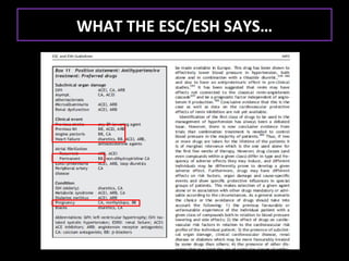 WHAT THE ESC/ESH SAYS…
 