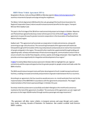 BBIN Motor Vehicle Agreement | DOCX
