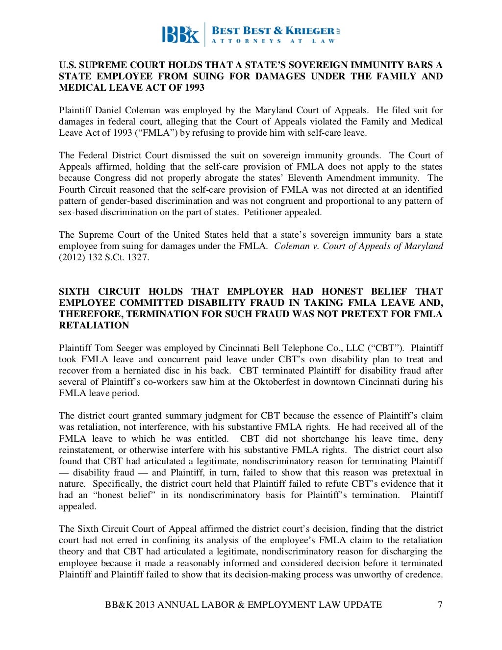 Fmla retaliation cases picture