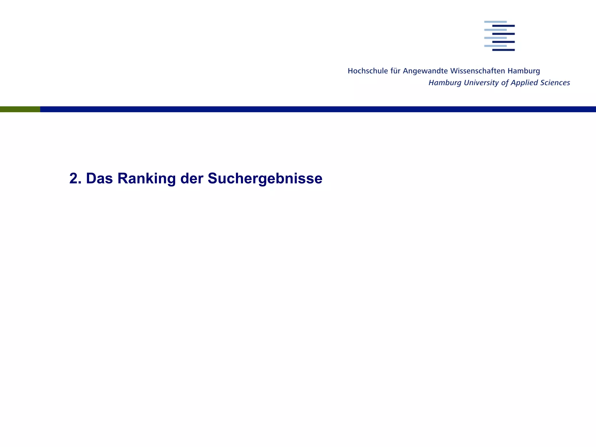 2. Das Ranking der Suchergebnisse
 