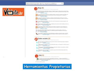 Monitorización de tu marca pública

Herramientas Propietarias

 
