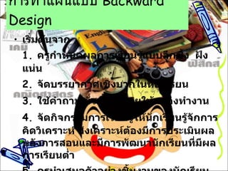 ???????????  Backward Design ??????????? 1.  ???????????????????????????????  ??????? 2.  ????????????????????????????? 3.  ???????? ??????  ?????????????????? 4.  ????????????????????????????????????????????????????? ?????????????????????????????????????????????????????????????????????????????  5.  ??????????????????????????????????????????????????  ( ?????????????  3  Level  ??? ???????????????????????????????????? ???? ???  ) 