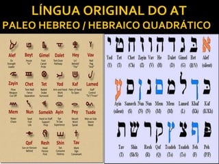 LÍNGUA ORIGINAL DO AT
PALEO HEBREO / HEBRAICO QUADRÁTICO
29
 