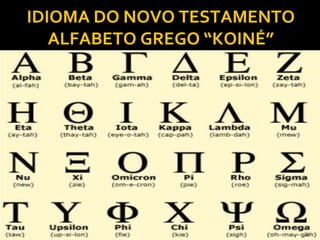 IDIOMA DO NOVO TESTAMENTO
ALFABETO GREGO “KOINÉ”
34
 