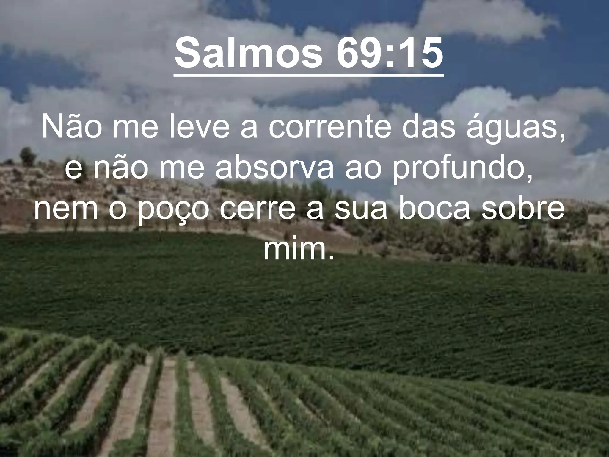 Salmos 69:15
Não me leve a corrente das águas,
e não me absorva ao profundo,
nem o poço cerre a sua boca sobre
mim.
 