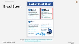Premier pas avec Docker 2019/10/08
#BBL
Bread Scrum
I. Reminder : Docker
sources : https://twitter.com/Docker/status/1179058401894174720?s=20
https://en.wikipedia.org/wiki/Cgroups
 