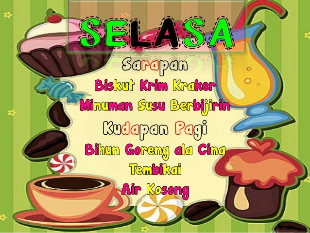MENU PRASEKOLAH LUAR BANDAR (TAHUN 2014)