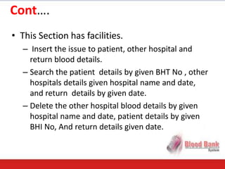 Online blood donor Management System