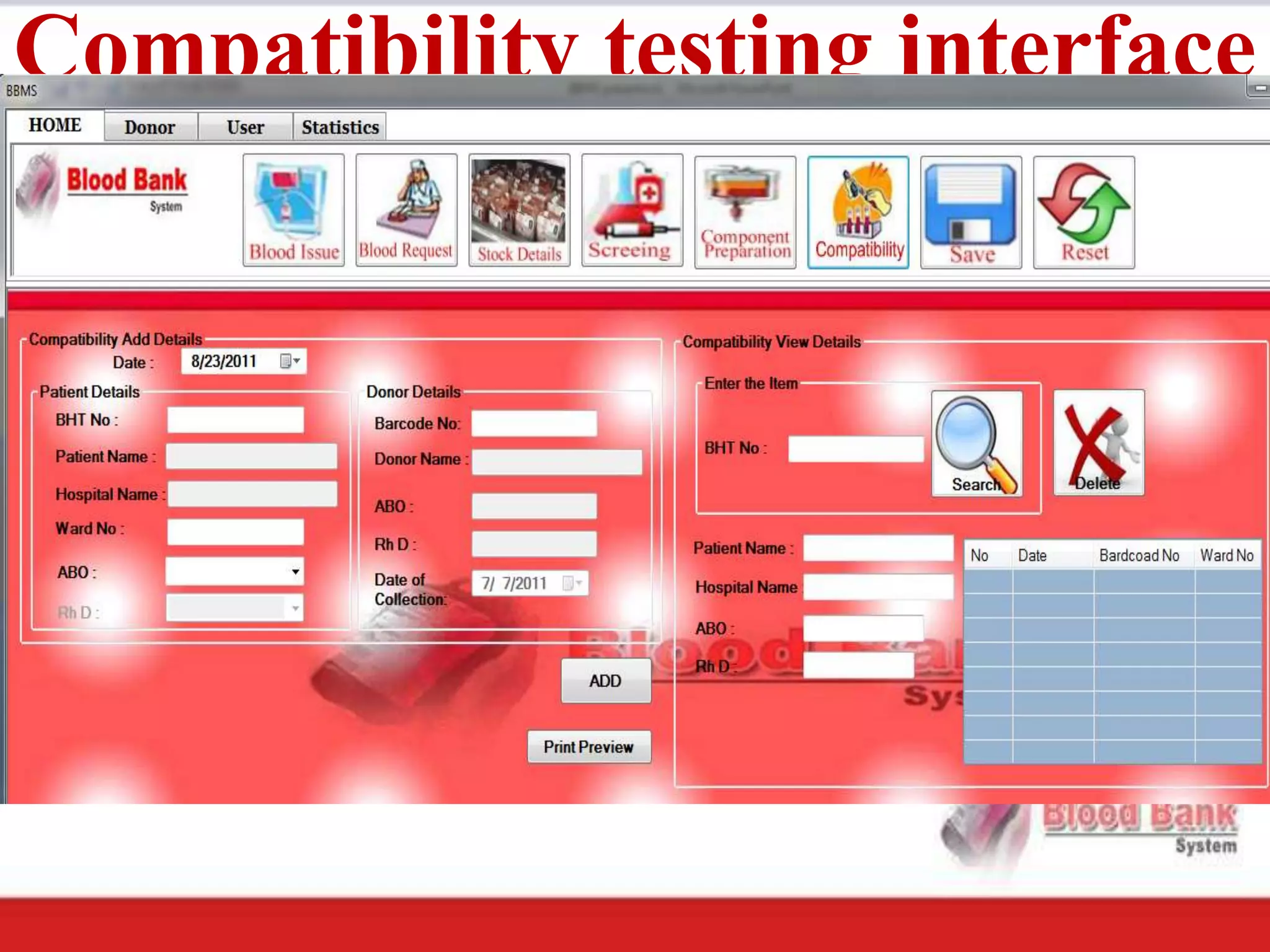 Compatibility testing interface
 