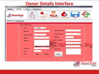 Donor Details Interface
 
