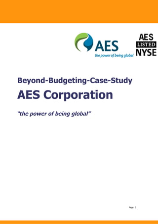 Beyond Budgeting Case Study AES