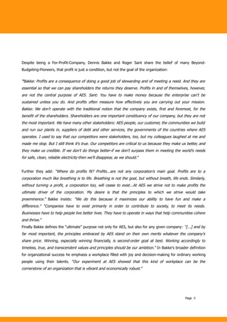 Beyond Budgeting Case Study AES