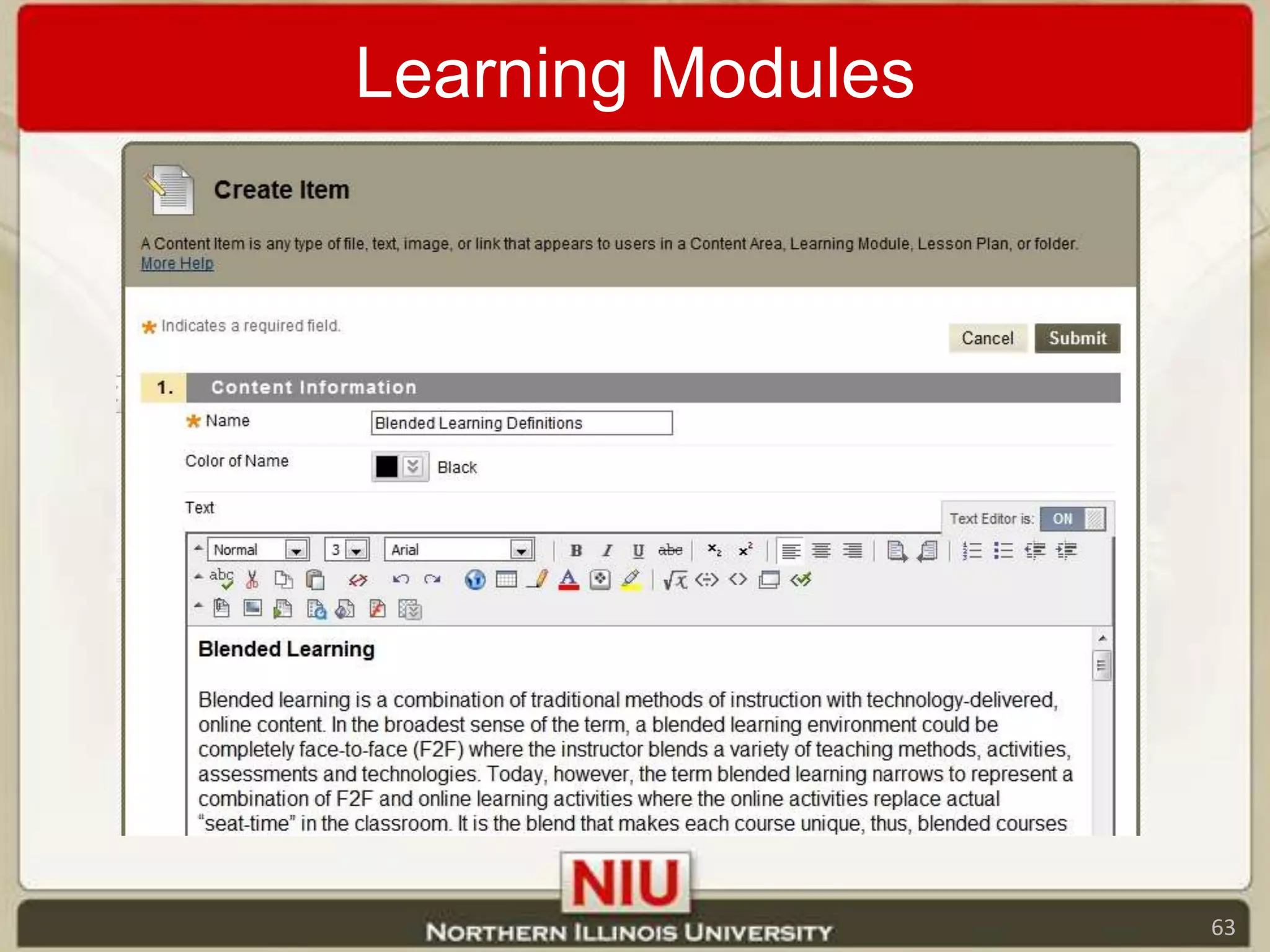 Learning Modules63