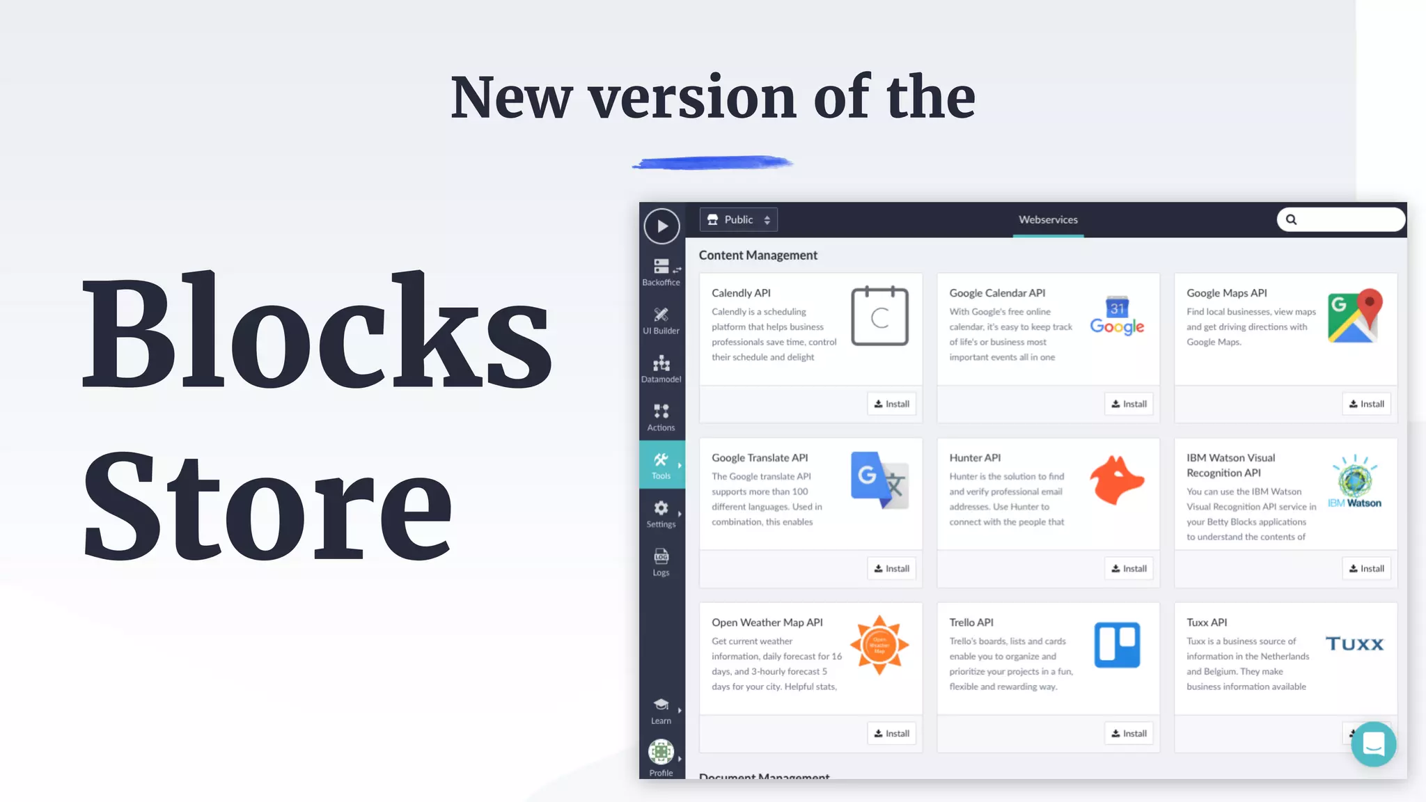 New version of the
Blocks
Store
 