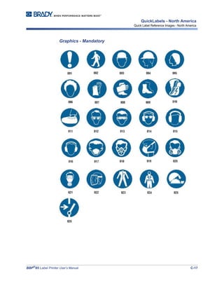 BBP®
85 Label Printer User’s Manual C-17
QuickLabels - North America
Quick Label Reference Images - North America
Graphics - Mandatory
 