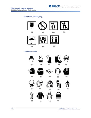 C-18 BBP®
85 Label Printer User’s Manual
QuickLabels - North America
Quick Label Reference Images - North America
Graphics - Packaging
Graphics - PPE
 