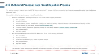 128
4.10 Outbound Process: Nota Fiscal Rejection Process
The rejection process is triggered when the SEFAZ System rejects ...