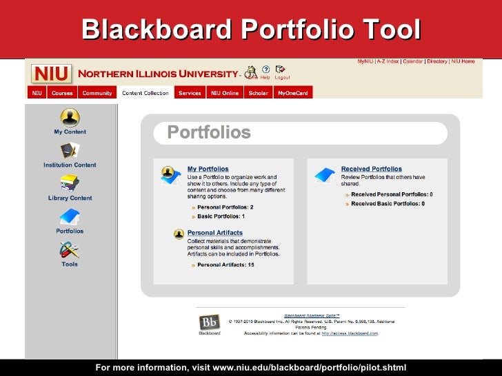 NIU Blackboard Portfolio Pilot Information