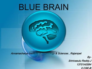 BLUE BRAIN
Annamacharya Institute of Technology & Sciences , Rajampet
By-
Srinivasulu Reddy.J
13701A0584
 