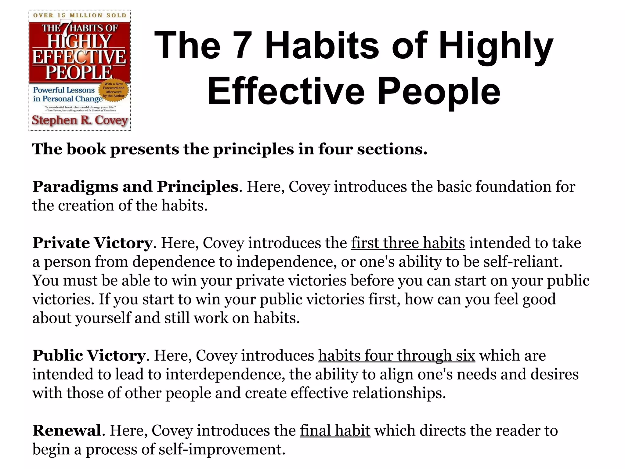 The 7 Habits of Highly Effective People | PPT