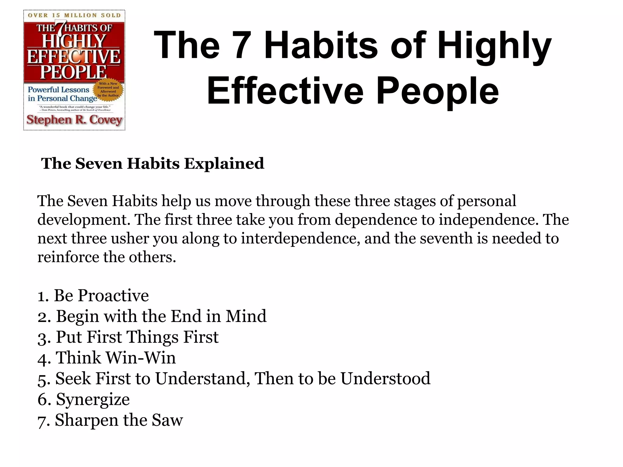 The 7 Habits of Highly Effective People | PPT