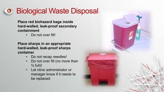 What is Biological Waste & What is Trash?
Unsoiled Exam Gloves
Disposable Gowns (Unsoiled)
Bloody Gloves
Used Needles
UA D...