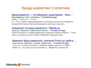 Крауд маркетинг статистика
 