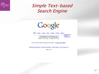 37
Simple Text-based
Search Engine
 