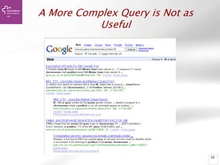 39
A More Complex Query is Not as
Useful
 