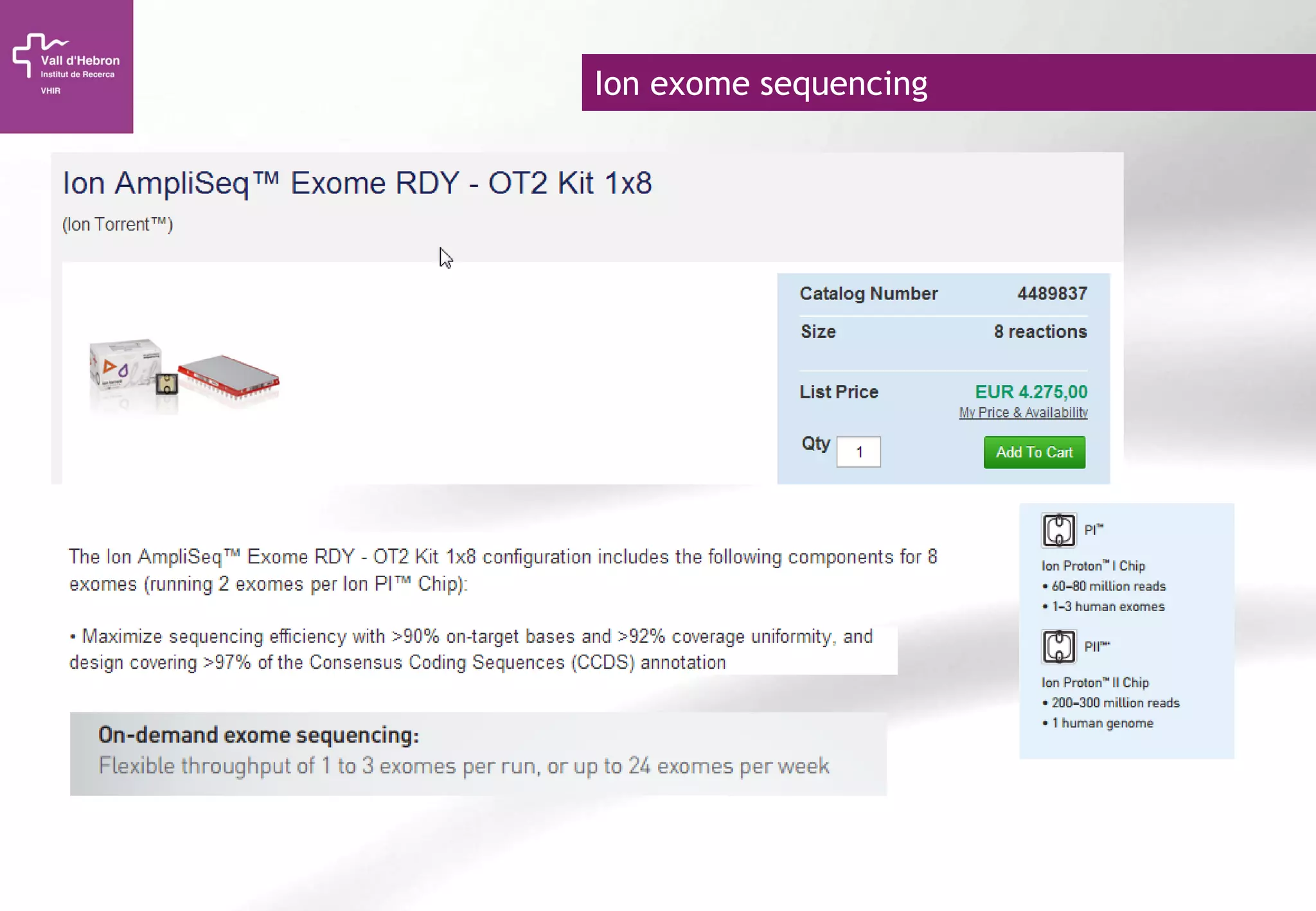 Ion exome sequencing
 