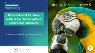 thumbnail of  Biodiversity and the private sector in Italy: Trends, policies, and financial instruments