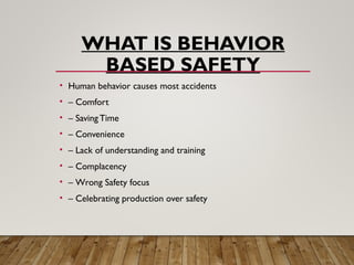 Behavior Based Safety Program for middle management. | PPT