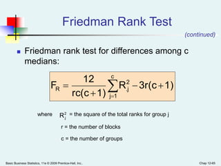 Friedman Test Ranking Bbs11 ppt ch12 | PDF
