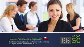 Recursos Naturales en la Legislación
Best Business Solutions Consulting S.p.A.| María Soledad Fernández
Ex Congreso Nacional, 26 de Noviembre de 2015
 