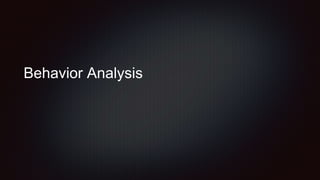 Behavior Analysis
 