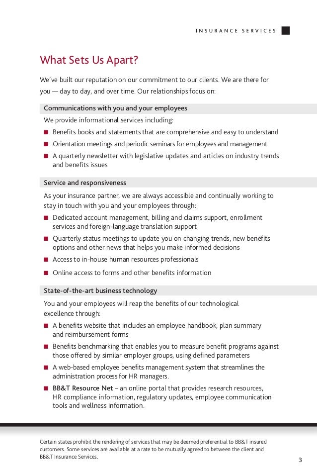 BB&T Employee Benefits Brochure
