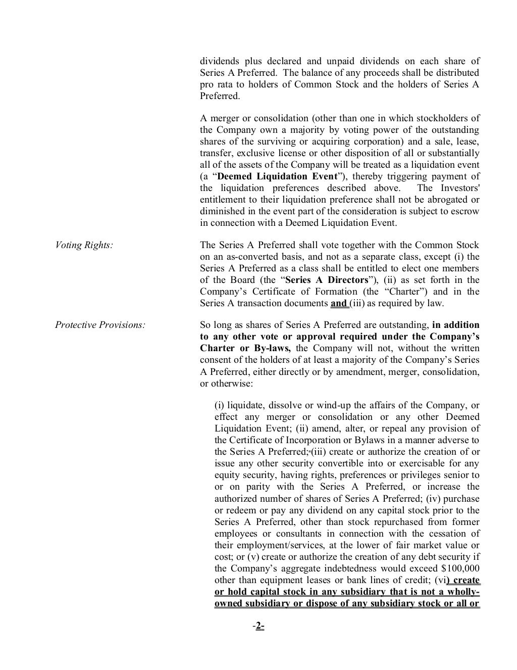 term-sheet