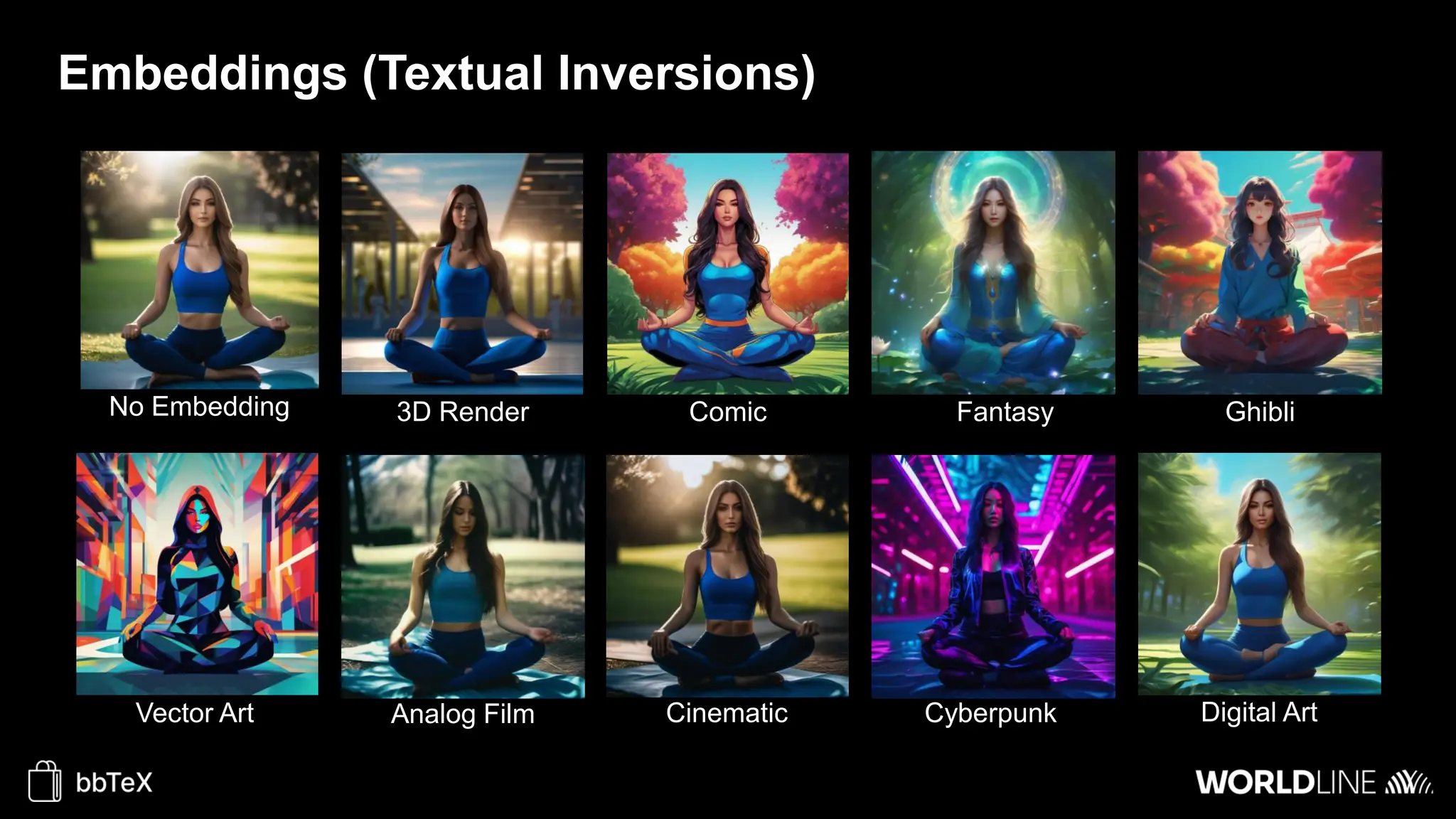 Embeddings (Textual Inversions)
Ghibli
Fantasy
Comic
3D Render
Analog Film Cinematic Cyberpunk Digital Art
No Embedding
Vector Art
 