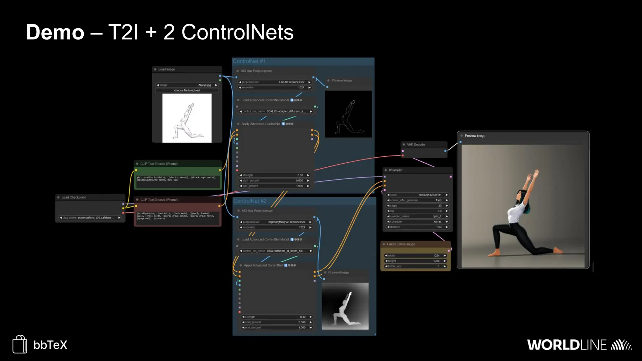 Demo – T2I + 2 ControlNets
 