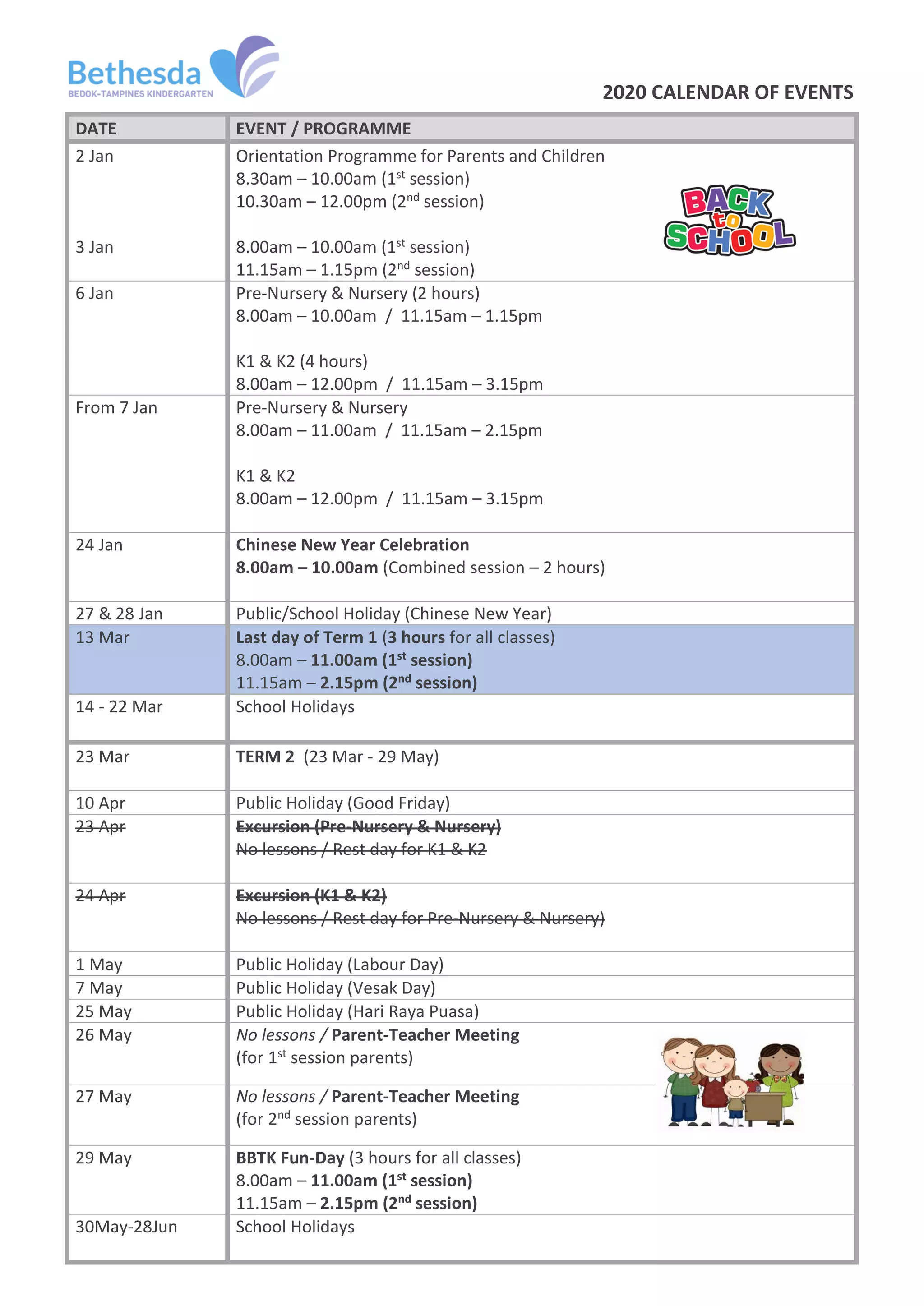 BBTK Schedule (2020) | PDF