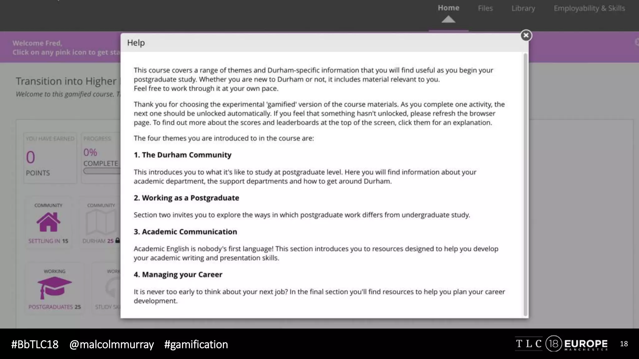 #BbTLC18 @malcolmmurray #gamification 18
 